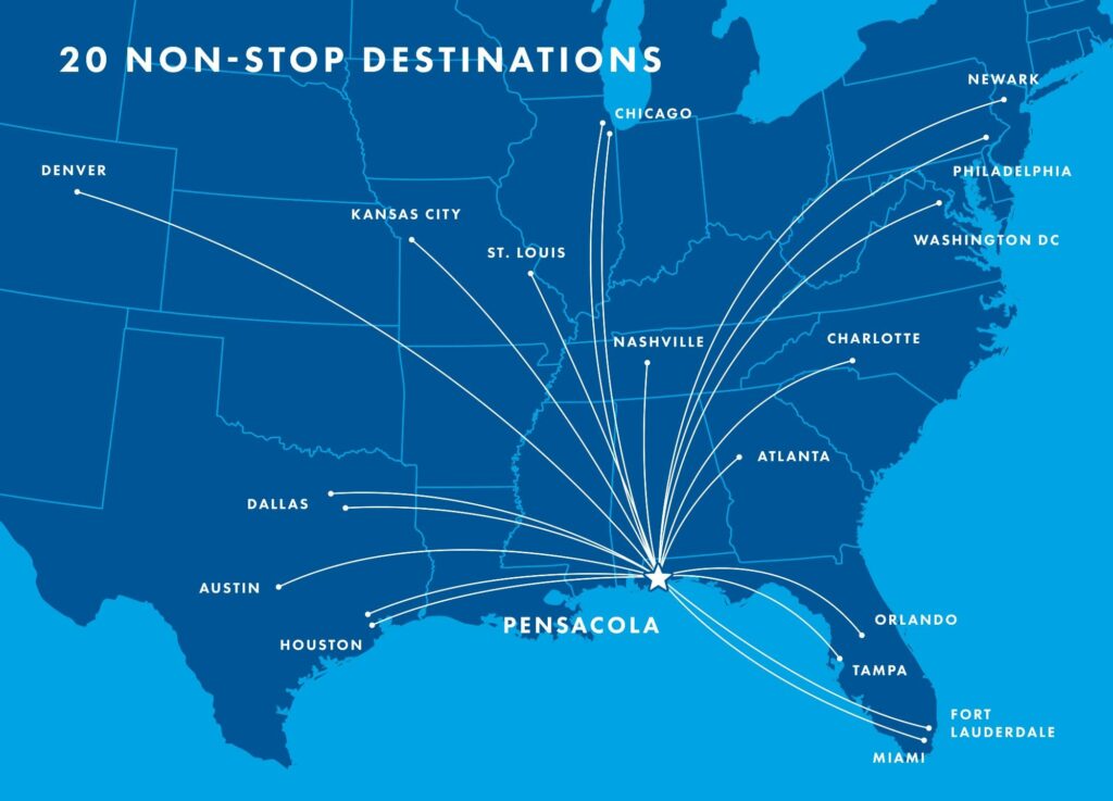 nonstop flights from pns - fly pensacola