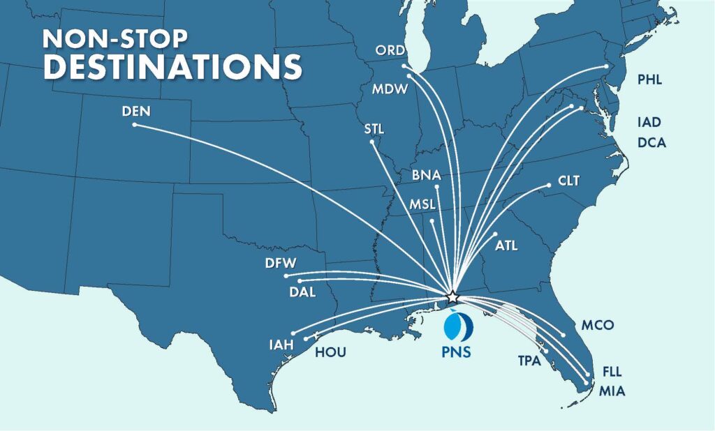 Nonstop Flights from PNS Fly Pensacola